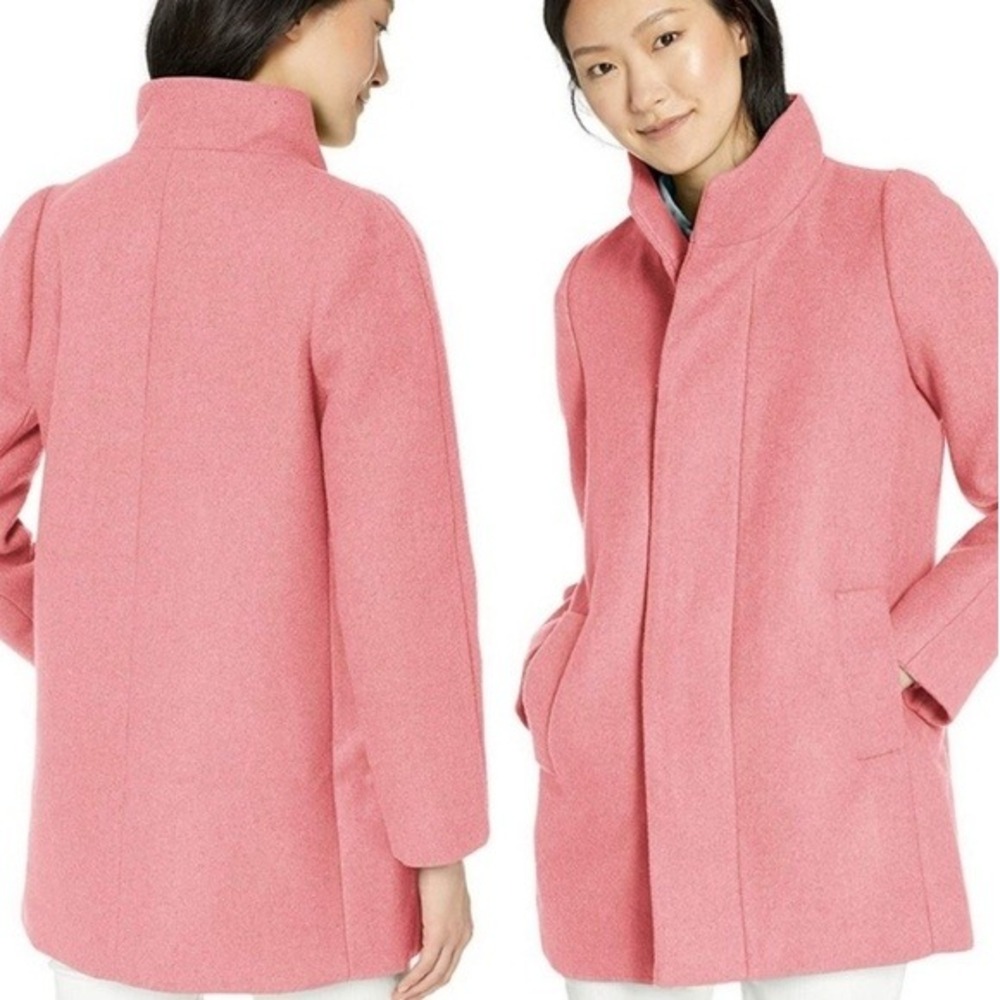 J. Crew Mercantile City Coat Petal‎ Pink Wool Blend Stadium Coat Spring Jacket 6 - Picture 3 of 13